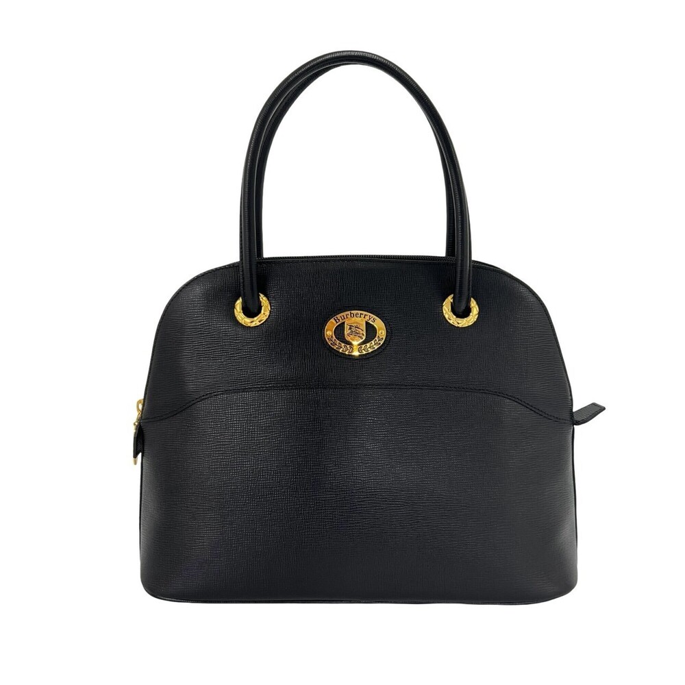 Burberrys Vintage Logo Hardware Nova Check Pattern Leather Handbag Tote Bag B...